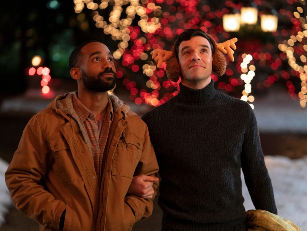Philemon Chambers as Nick, Michael Urie as Peter, in Single All The Way.