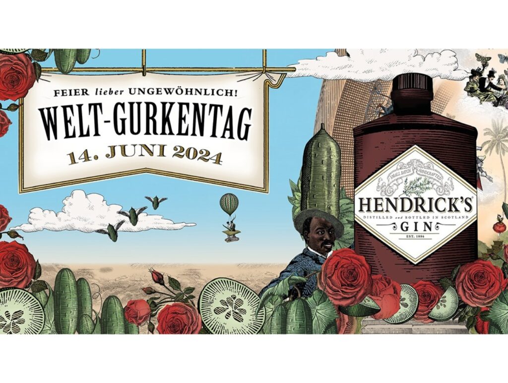 Feiere mit Hendrick's Gin am 16.6.24 den Welt-Gurkentag.