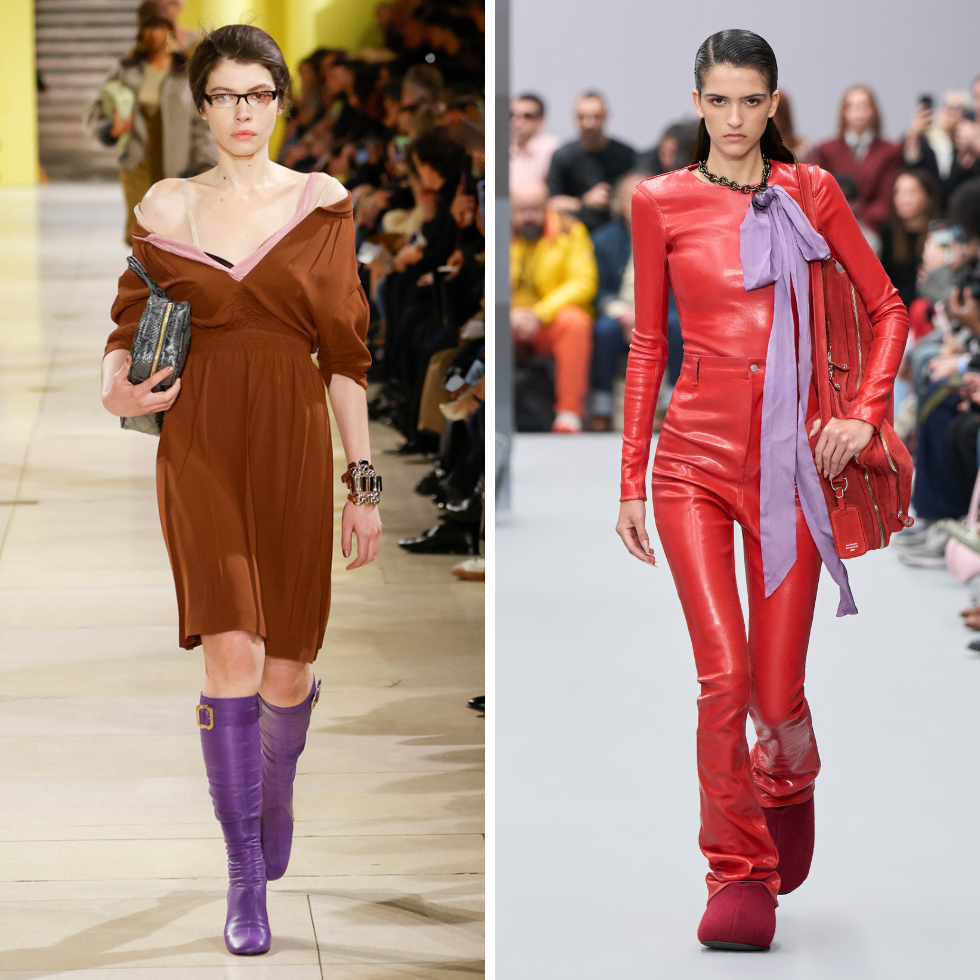 Looks in Braun, violett und Rot von Miu Miu, Acne Studios
