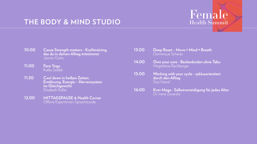Programm Body & Mind Studio Female Health Summit 2026