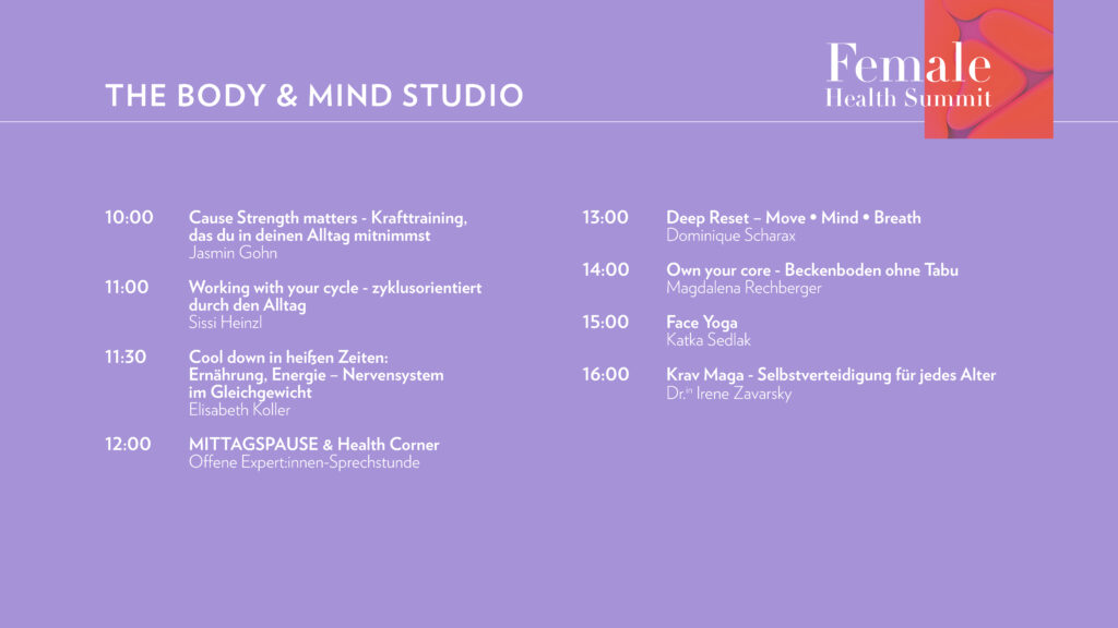 Programm Body & Mind Studio Female Health Summit 2026