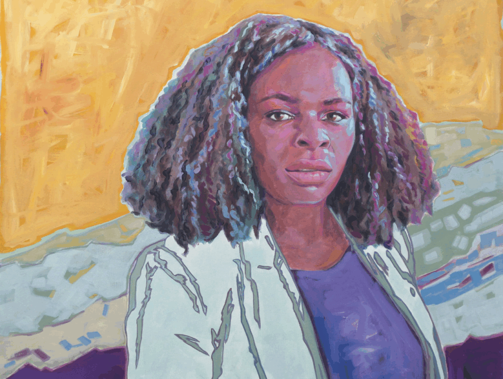 Gemaltes Porträt von Mireille Ngosso